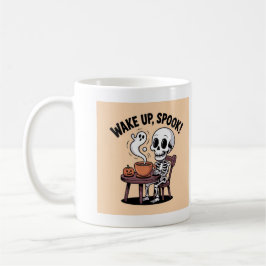Skelettkaffee-Tasse - Weck-Up-Spook Halloween Desi Kaffeetasse
