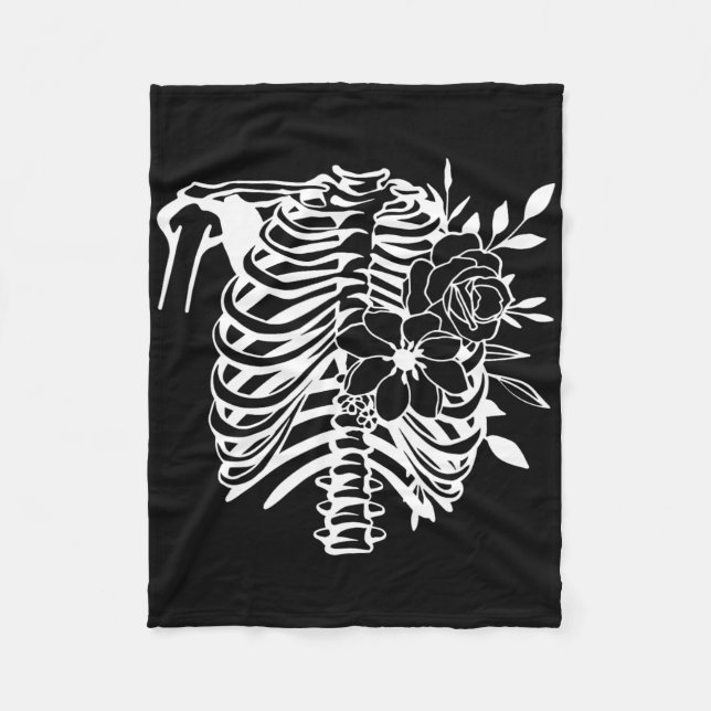 Skelettkäfig Blume Leicht Halloween Kostüm 1 Fleecedecke (Vorderseite)