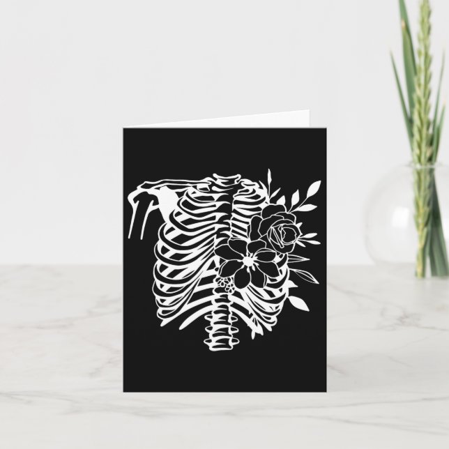 Skelettkäfig Blume Leicht Halloween Kostüm 1 Karte (Vorderseite)