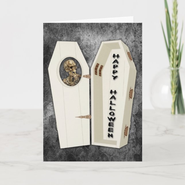 Skelettkarte Halloween Karte (Vorderseite)