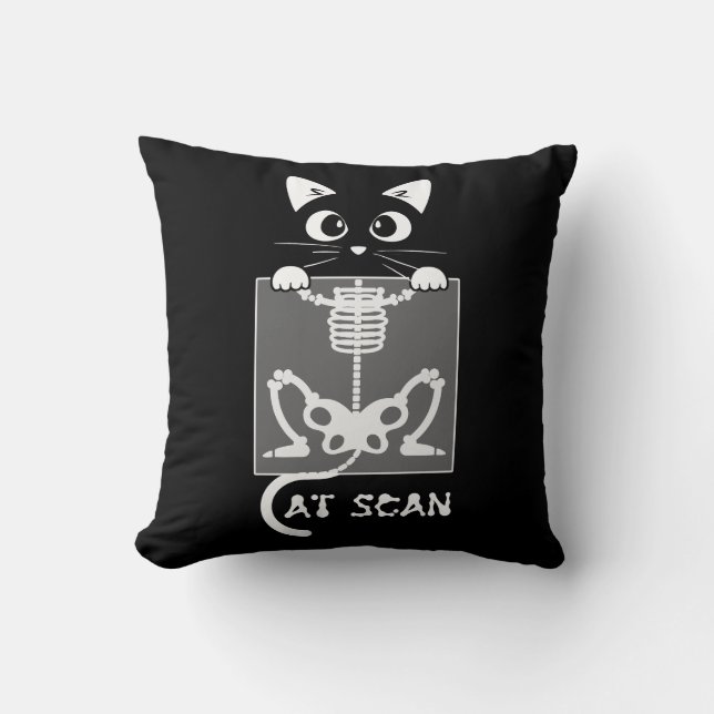 Skelettkatzenscans Ct Scaning Funny X Ray Pub Meme Kissen (Vorderseite)