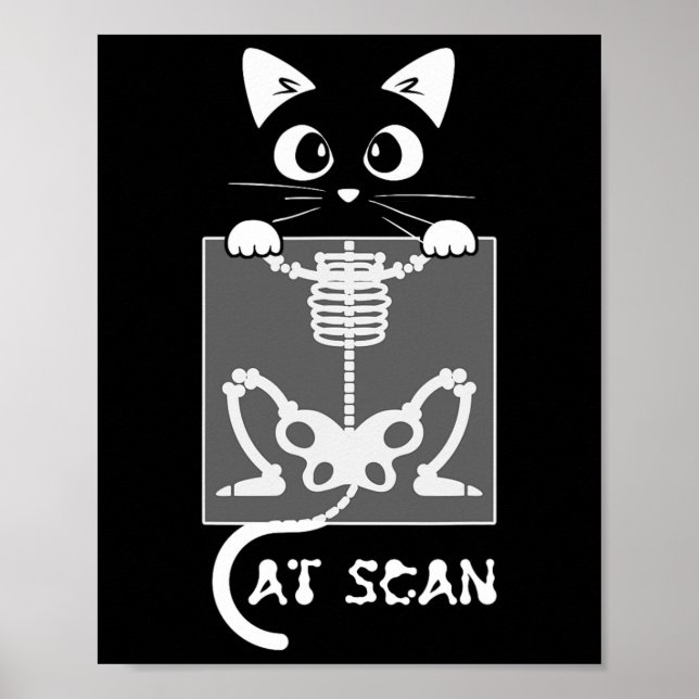 Skelettkatzenscans Ct Scaning Funny X Ray Pub Meme Poster (Vorne)