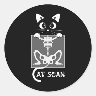 Skelettkatzenscans Ct Scaning Funny X Ray Pub Meme Runder Aufkleber