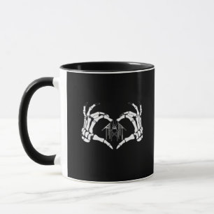 Skelettknochen-Herz-Hände Tasse