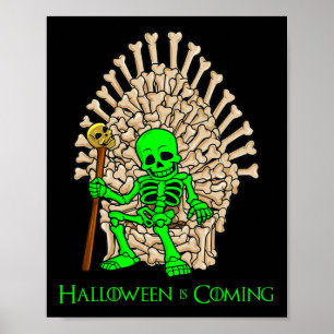 Skelettknochen Throne Halloween Poster