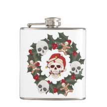 Skelettkranz auf einer Vinyl-Wrapped Flask