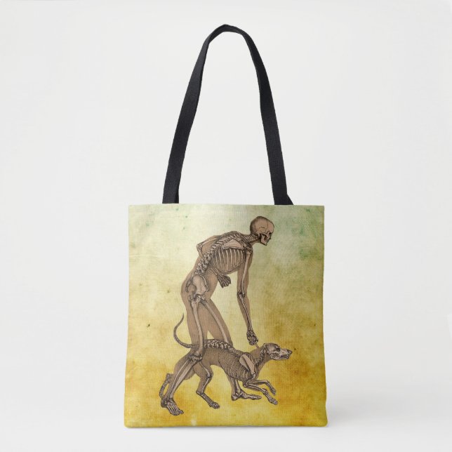 Skelettkunst Mensch und Hund Anatomie menschlicher Tasche (Vorderseite)