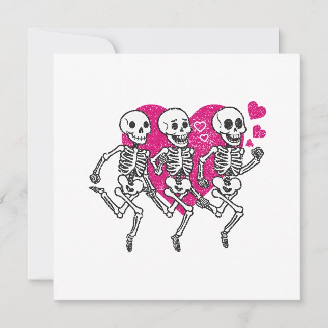Skelettläufer-Geschenkkissen, Valentinstag-Geschen Feiertagskarte (Vorderseite)