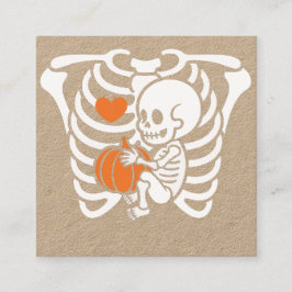 Skelettmuskulatur-verkündung Halloween Quadratische Visitenkarte