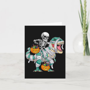 Skeletto Riding Dinosaur T Rex Spaß Kinder Jungen Karte
