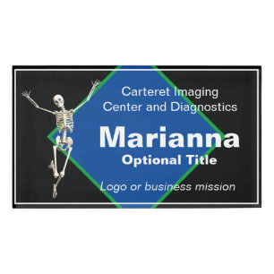 Skeletton Blau und Schwarz Medical Imaging Namenschild