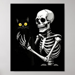 Skeletton, das eine Katze Niedliches Schwarzes Kat Poster