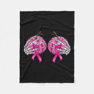 Skeletton Hand Brust Pumpkin Brustkrebs Hallowage Fleecedecke