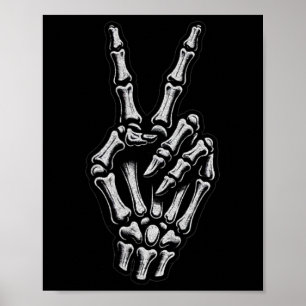 Skeletton Hand Friedenszeichen 1 Poster