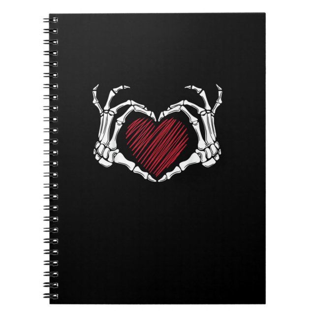 Skeletton Hand Herz Sign Costume Trending Hallowee Notizblock (Vorderseite)