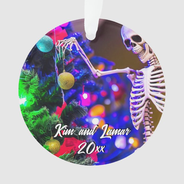 Skeletton Hängende farbenfrohe Ornamente Weihnacht (Vorderseite)