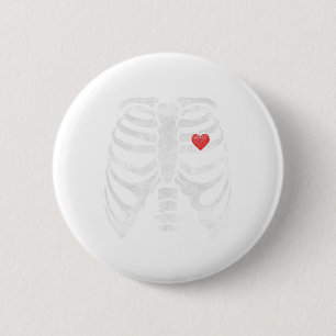 Skeletton Herzkranz Röntgen Erwachsene Kinder Spaß Button