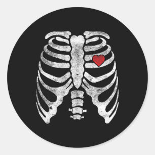 Skeletton Herzkranz Röntgen Erwachsene Kinder Spaß Runder Aufkleber