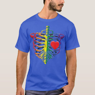 Skeletton Herzrasenbogen Gay Pride LGBTQ LGBT Prix T-Shirt