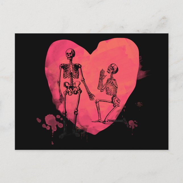 Skeletton-Liebe Postkarte (Vorderseite)