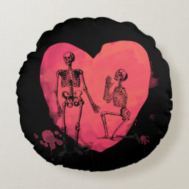 Skeletton-Liebe Rundes Kissen