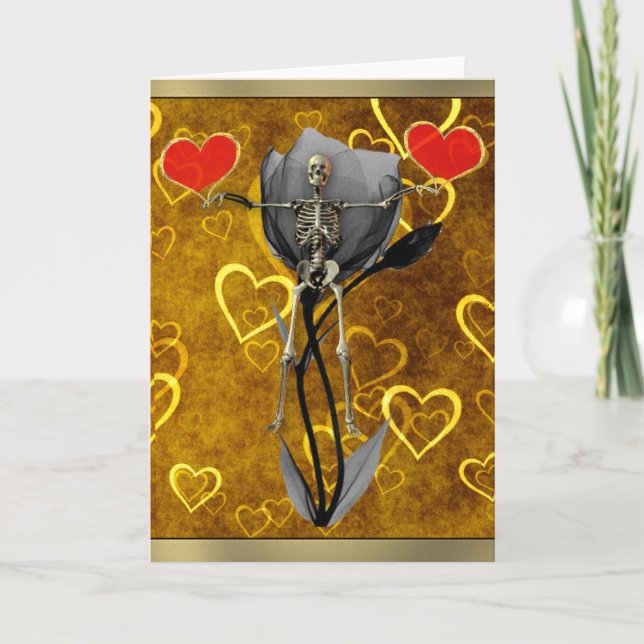 Skeletton Liebe Valentine Feiertagskarte (Vorderseite)