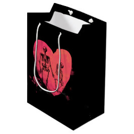 Skeletton Liebe Wasserfarben Herz Mittlere Geschenktüte