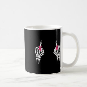 Skeletton Mittelfinger Pink Ribbon Brustkrebs H Kaffeetasse
