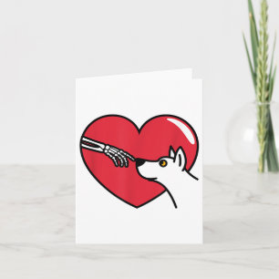 Skeletton Niedlich Hunde Valentines Herz Hunde Lie Karte
