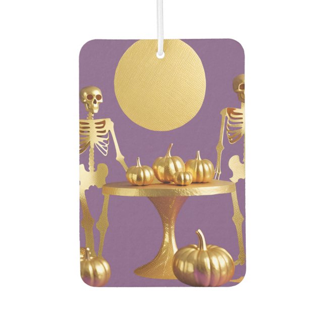 Skeletton-Party - Lila & Gold Car-Lufterfrischer Autolufterfrischer (Vorderseite)