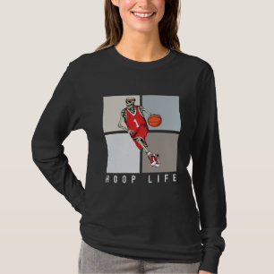 Skeletton-Shirt Halloween Basketball Design T-Shirt