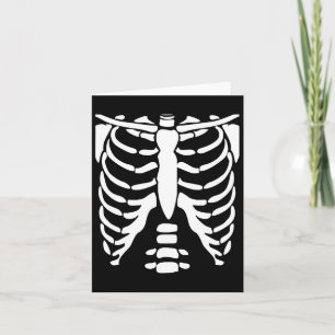 Skeletton Shirt Halloween Kostümrippenkäfig Anatom Karte