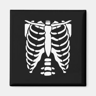 Skeletton Shirt Halloween Kostümrippenkäfig Anatom Magnet