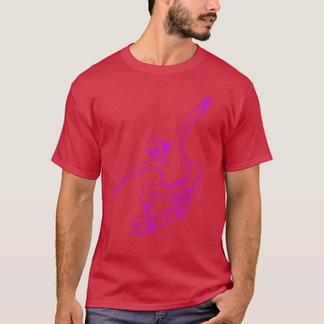 Skeletton Skater Halloween lustig T-Shirt (Vorderseite)