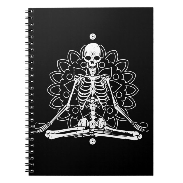 Skeletton Yoga Meditation Halloween-Geschenk für Y Notizblock (Vorderseite)