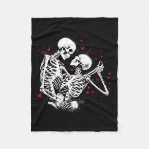 Skelettpaare zu Halloween Valentinstag T Fleecedecke