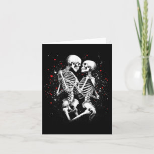Skelettpaare zu Halloween Valentinstag T Karte