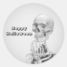 Skelettpapier Halloween Klassischer Rundaufkleber Runder Aufkleber