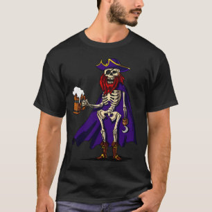 Skelettpirat trinkt Bier T-Shirt