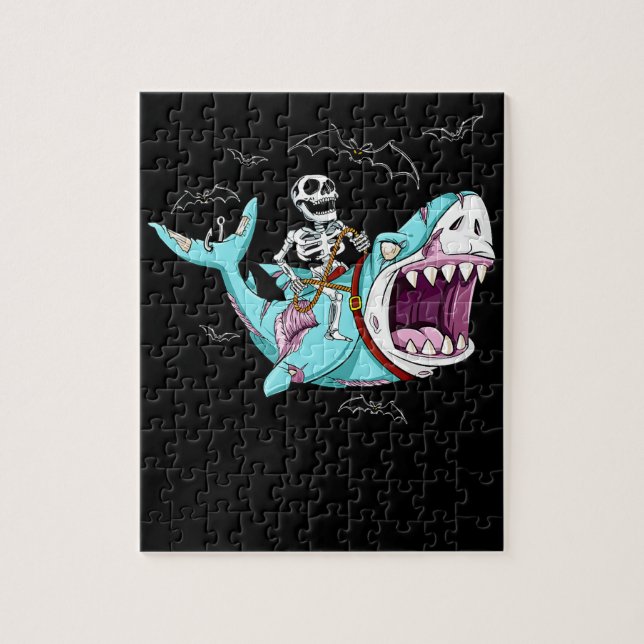 Skelettreise Zombie Shark Funny Halloween Geschenk (Vertikal)
