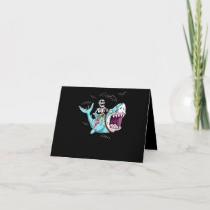 Skelettreise Zombie Shark Funny Halloween Geschenk Dankeskarte