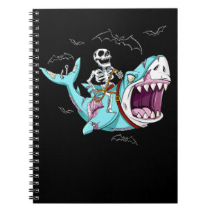 Skelettreise Zombie Shark Funny Halloween Geschenk Notizblock