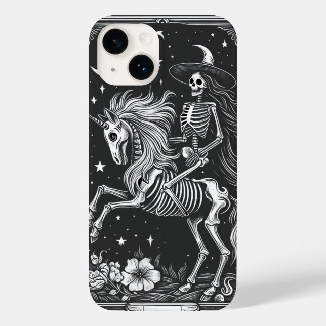 Skelettreiten Unicoron Skeletton Tarot Card Case-Mate iPhone 14 Hülle (Rückseite)