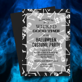 Skeletts Black Halloween Einladung