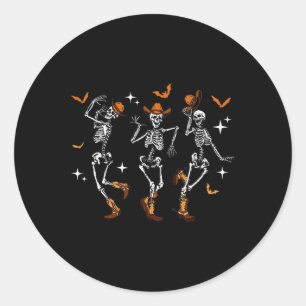 Skeletts Dance Cowboy Western Halloween Kostüm M Runder Aufkleber