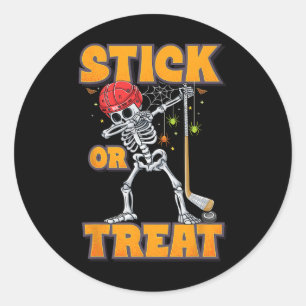 Skeletts Eishockey Spieler Halloween Kostümjungen Runder Aufkleber