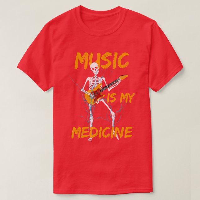 Skeletts Gitarre spielen Lover Funny Gift T-Shirt (Design vorne)