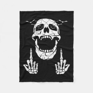 Skeletts Hand Halloween Bones Middle Finger Skull Fleecedecke