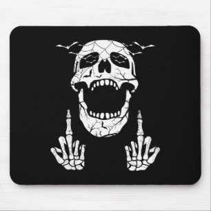 Skeletts Hand Halloween Bones Middle Finger Skull Mousepad