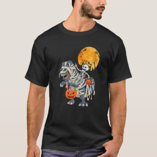 Skeletts Reiten Mummy Rex Halloween Jungs Mädchen T-Shirt